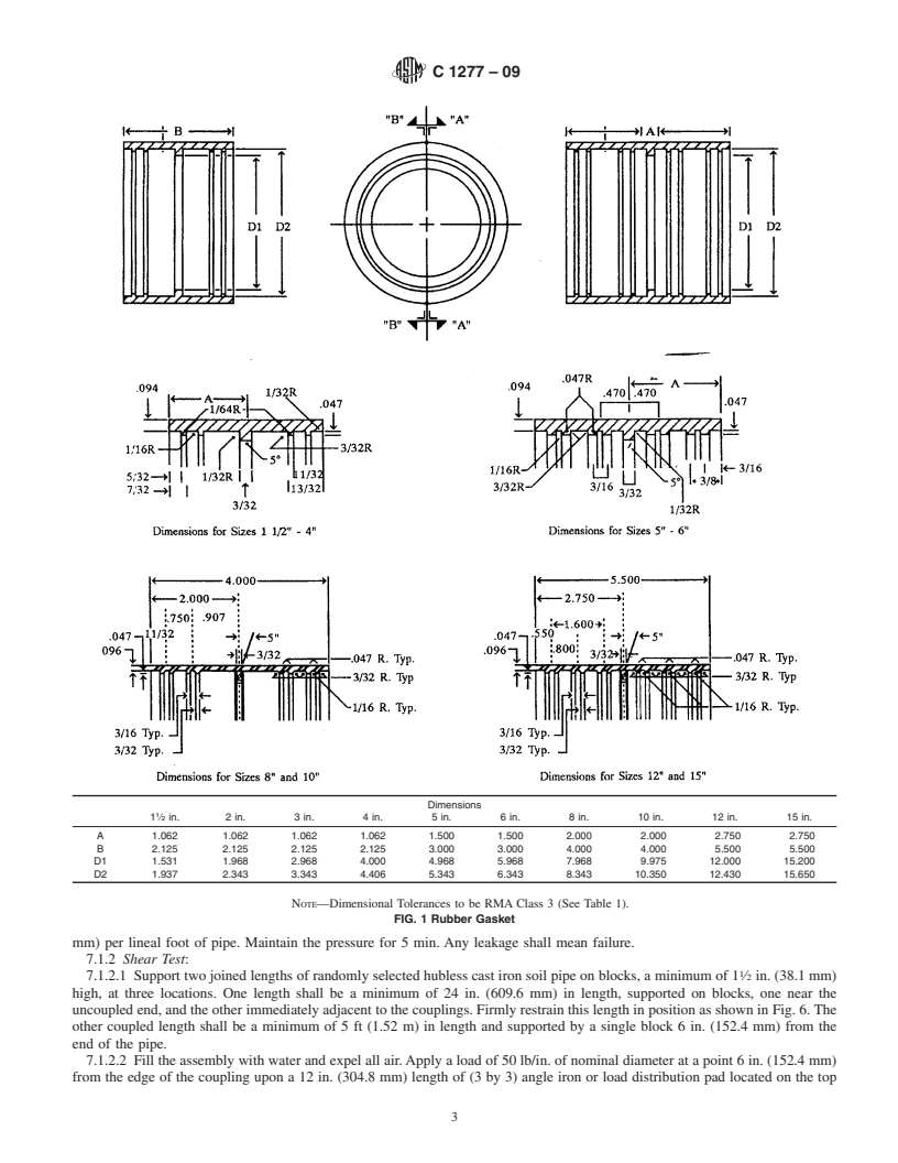 REDLINE ASTM C1277-09 - Standard Specification for Shielded Couplings Joining Hubless Cast Iron Soil Pipe and Fittings