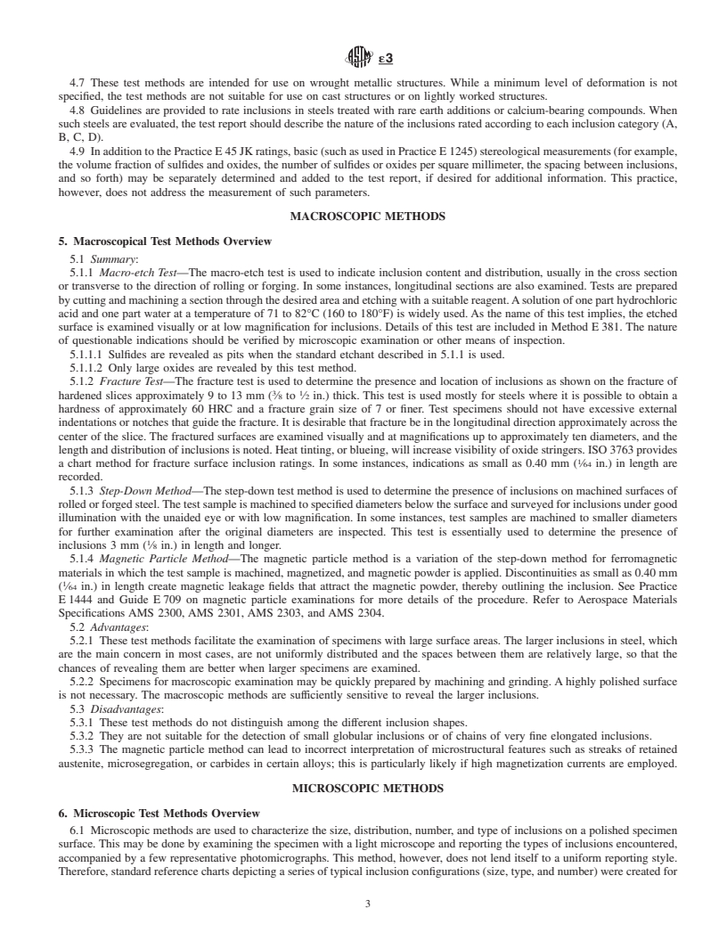 REDLINE ASTM E45-05e3 - Standard Test Methods for  Determining the Inclusion Content of Steel