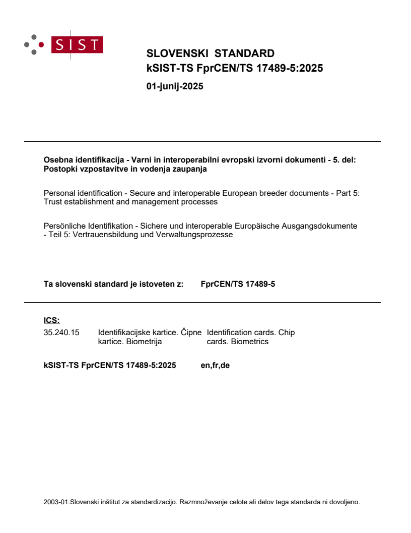 kTS FprCEN/TS 17489-5:2025