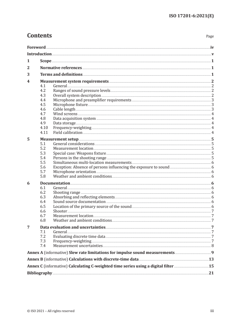 ISO 17201-6:2021 - Acoustics — Noise from shooting ranges — Part 6: Sound pressure measurements close to the source for determining exposure to sound
Released:7/1/2021