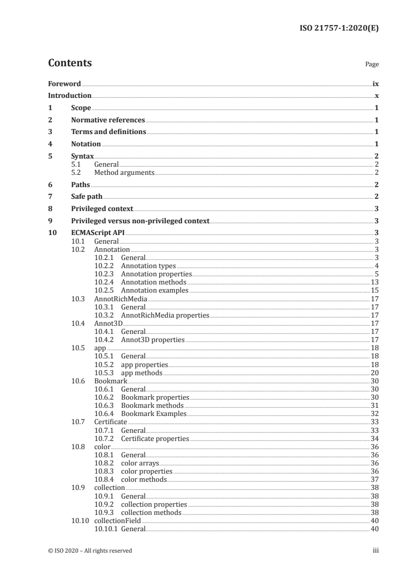ISO 21757-1:2020 ISO 21757-1:2020 - Document management — ECMAScript for PDF — Part 1: Use of ISO 32000-2 (PDF 2.0)
Released:12/16/2020
