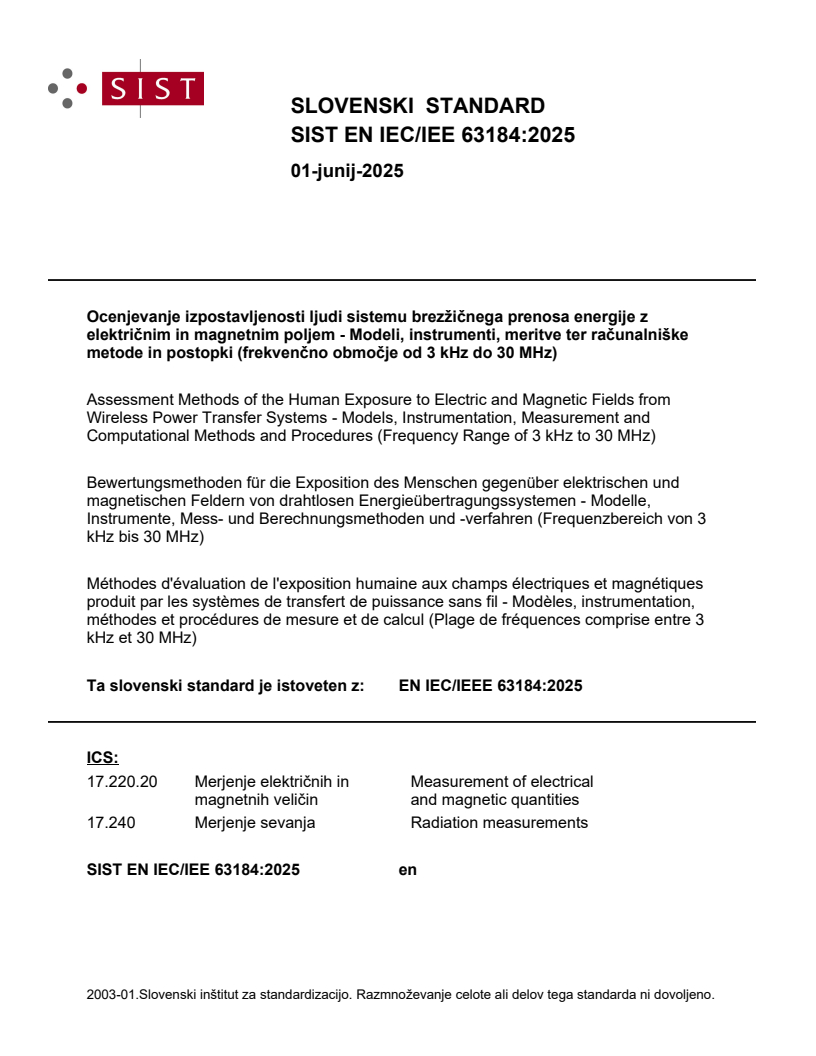 EN IEC/IEE 63184:2025 - BARVE