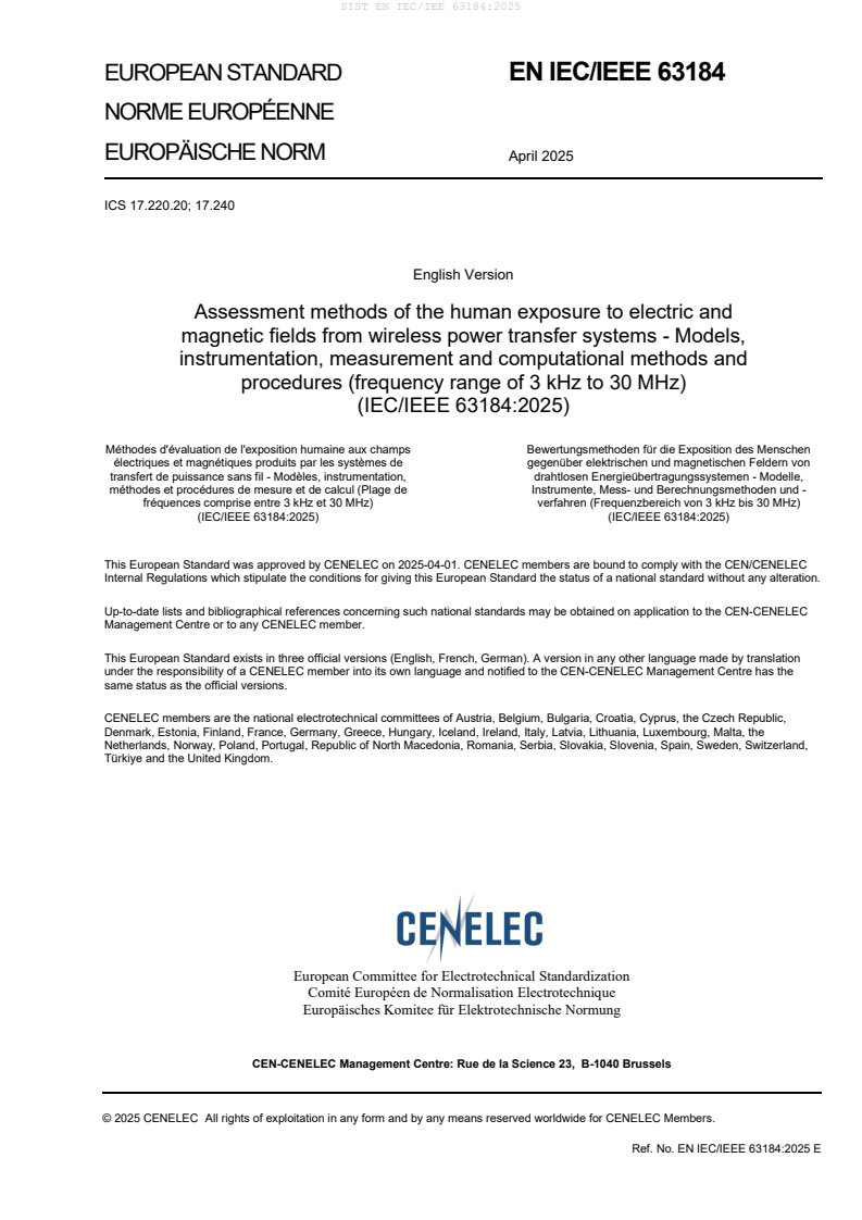 EN IEC/IEE 63184:2025 - BARVE