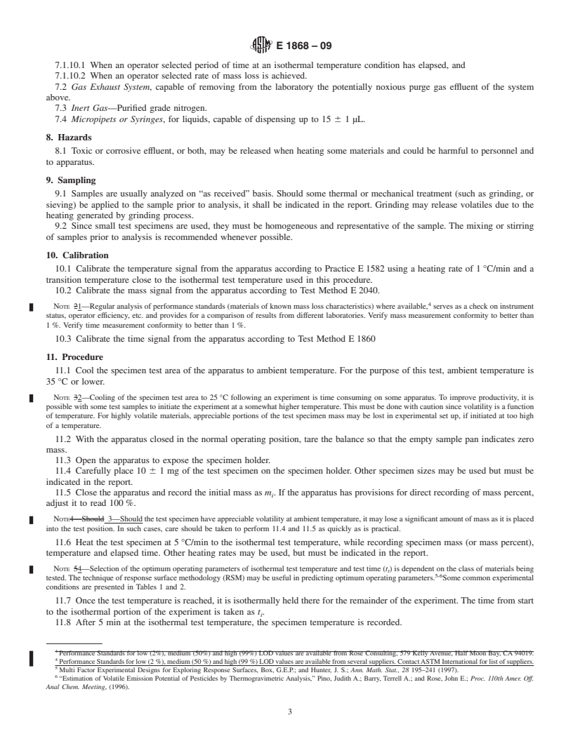 REDLINE ASTM E1868-09 - Standard Test Method for Loss-On-Drying by Thermogravimetry