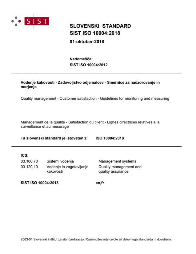 ISO 10004:2018 - BARVE