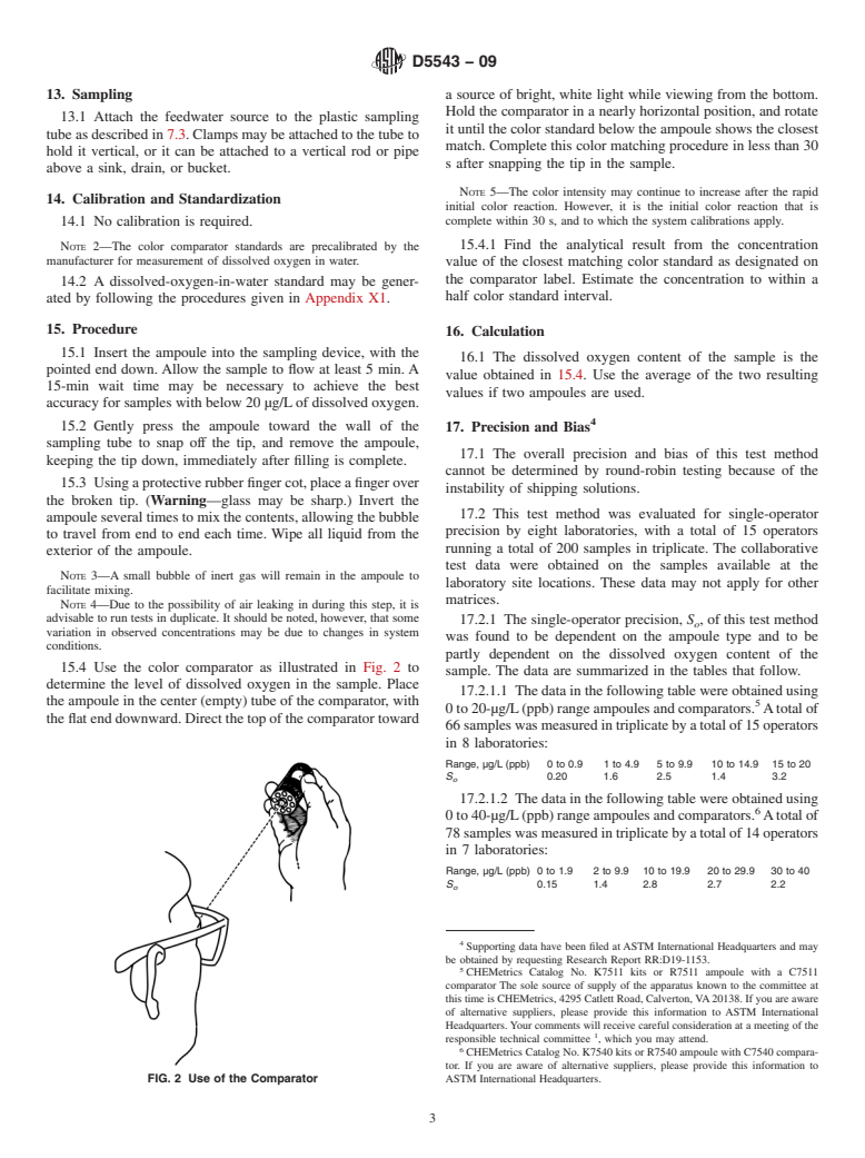 ASTM D5543-09 - Standard Test Methods for Low-Level Dissolved Oxygen in Water