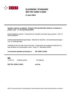 EN 12259-13:2022 EN 12259-13:2023 - Page 1 preview