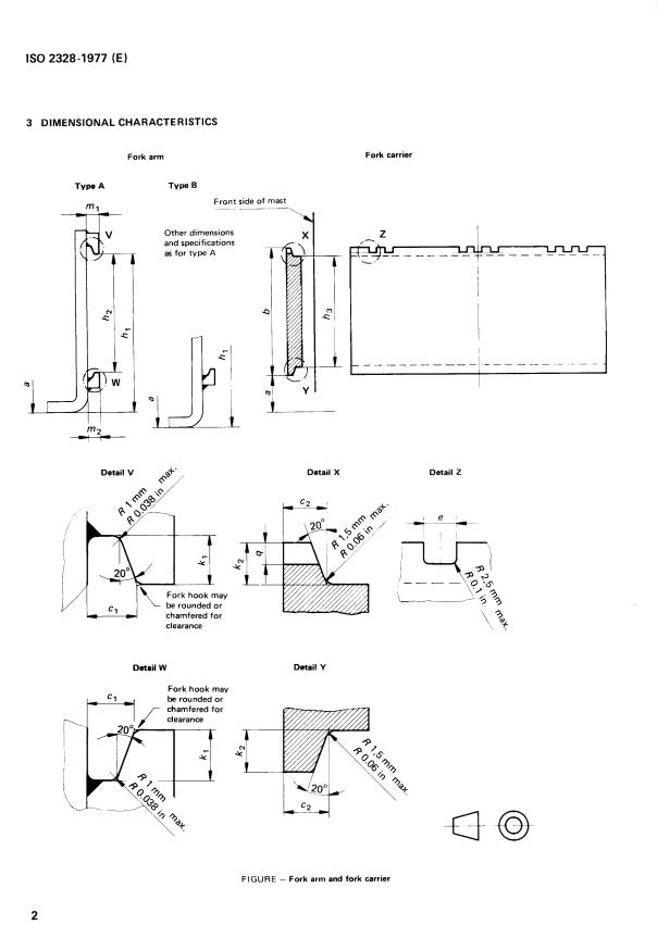 ISO 2328:1977 ISO 2328:1977 - Fork lift trucks -- Hook-on type fork arms and fork carriers -- Mounting dimensions - Page 4 preview