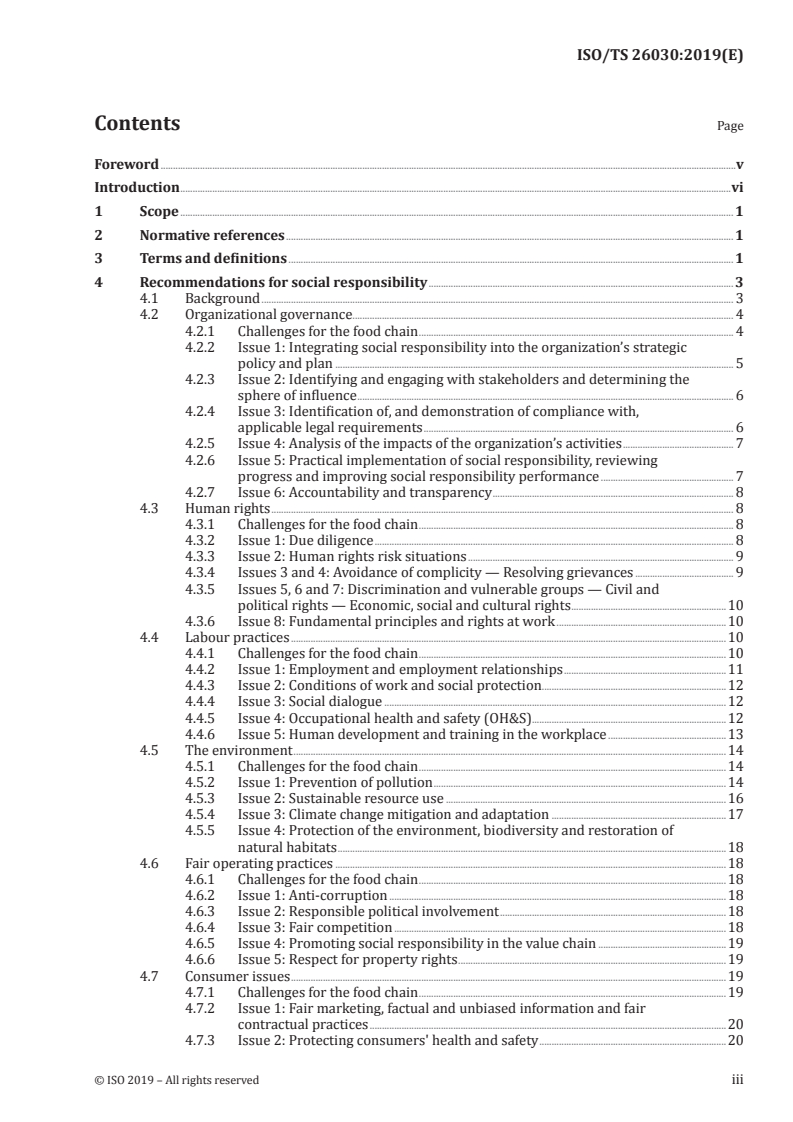 ISO/TS 26030:2019 - Social responsibility and sustainable development — Guidance on using ISO 26000:2010 in the food chain
Released:12/17/2019