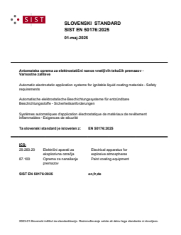 SIST EN 50176:2025 - BARVE - Page 1 preview