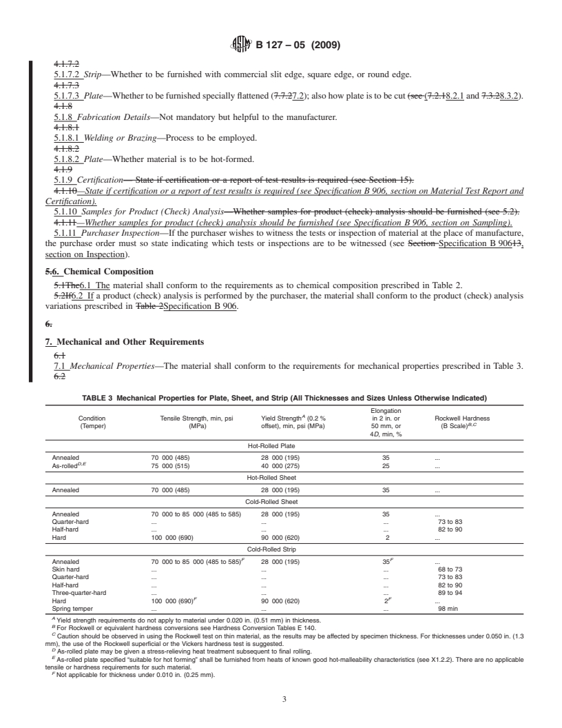 REDLINE ASTM B127-05(2009) - Standard Specification for Nickel-Copper Alloy (UNS N04400) Plate, Sheet, and Strip