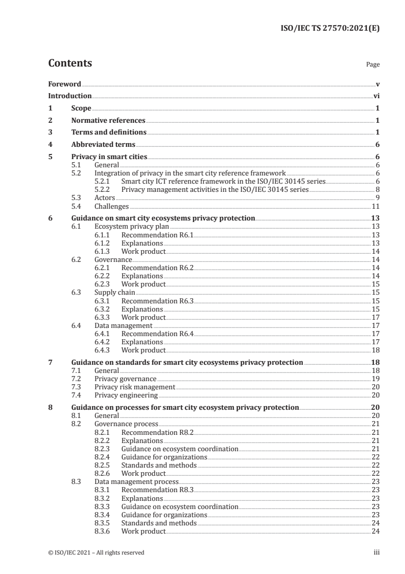 ISO/IEC TS 27570:2021 - Privacy protection — Privacy guidelines for smart cities
Released:1/28/2021