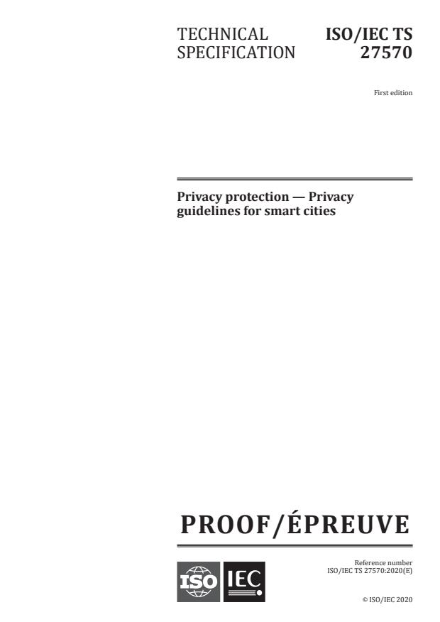 ISO/IEC PRF TS 27570:Version 26-dec-2020 - Privacy protection -- Privacy guidelines for smart cities