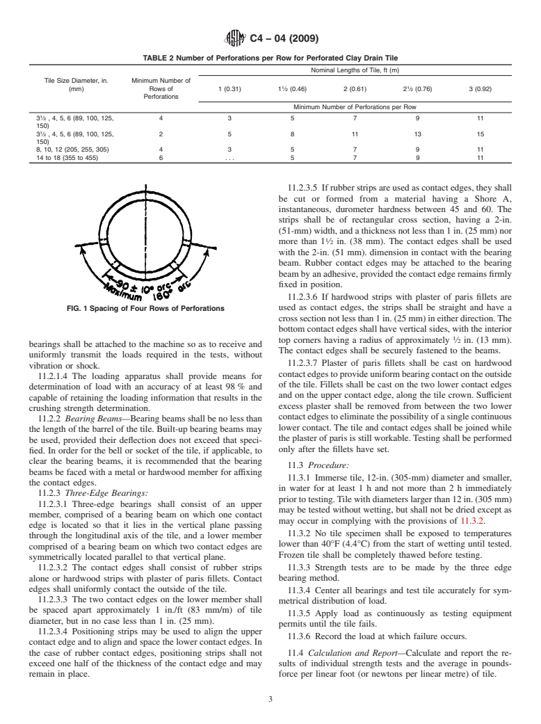 ASTM C4-04(2009) - Standard Specification for Clay Drain Tile and Perforated Clay Drain Tile