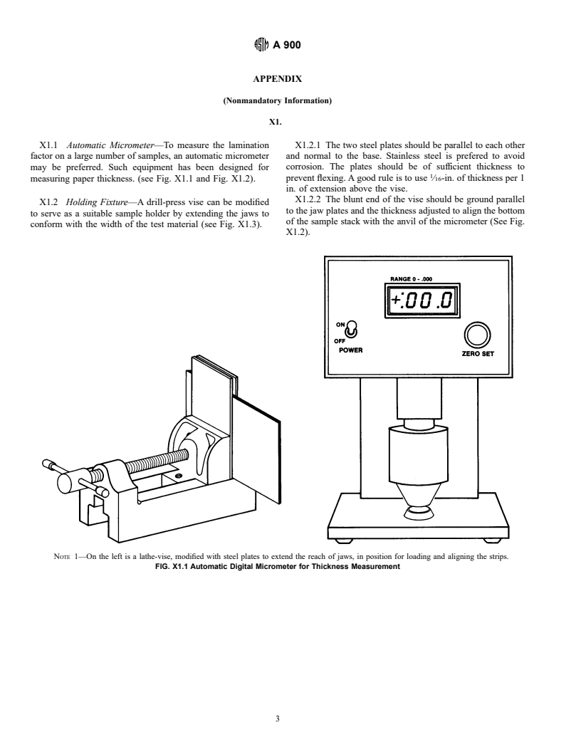 ASTM A900-91(1996)e1 - Standard Test Method for Lamination Factor of Amorphous Magnetic Strip (Withdrawn)