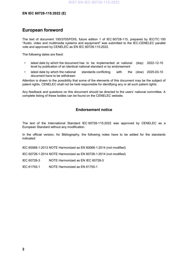 SIST EN IEC 60728-115:2022 SIST EN IEC 60728-115:2022 - BARVE - Page 4 preview
