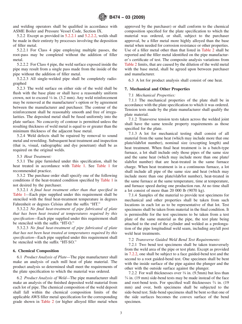 ASTM B474-03(2009) - Standard Specification for Electric Fusion Welded Nickel and Nickel Alloy Pipe