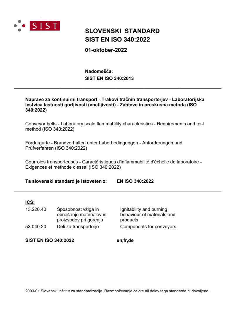 SIST EN ISO 340:2022