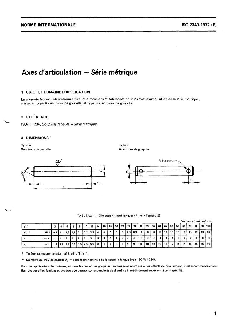 ISO 2340:1972 - Clevis pins — Metric series
Released:4/1/1972