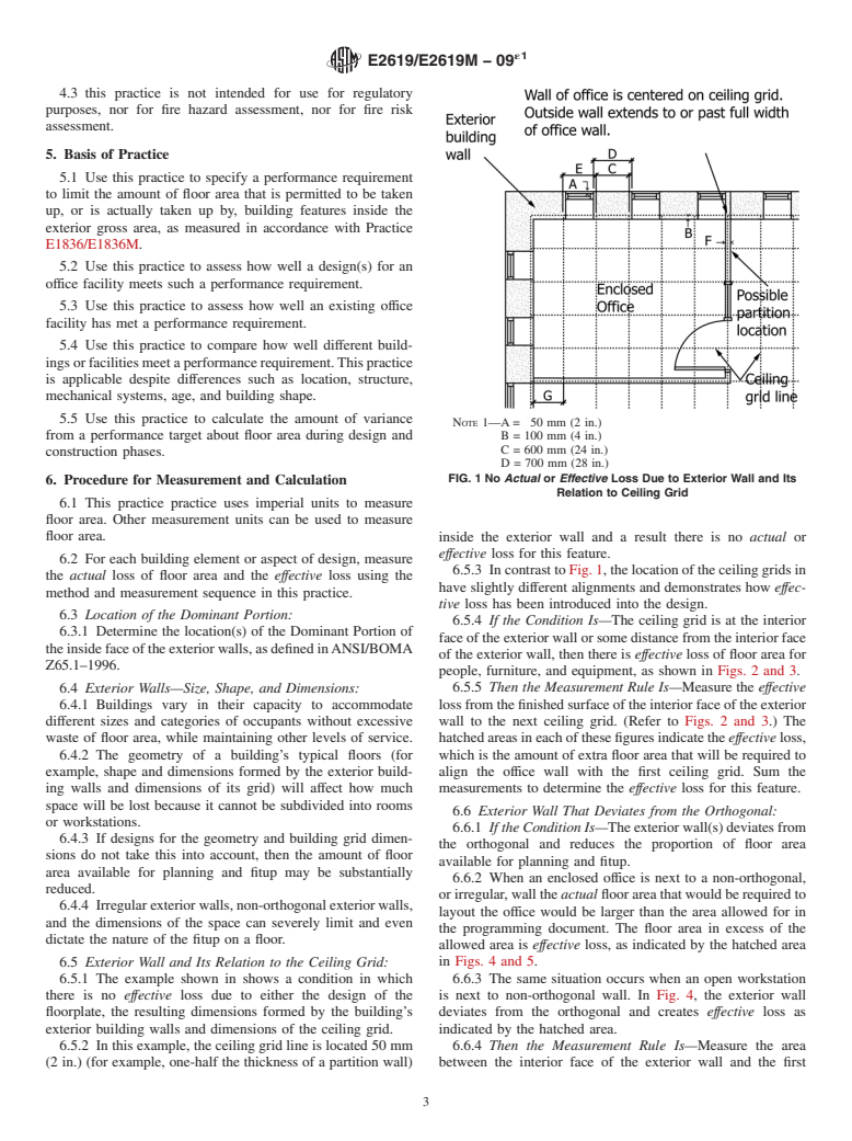 ASTM E2619/E2619M-09e1 - Standard Practice for Measuring and Calculating Building Loss Features That Take Up Floor Area in Buildings