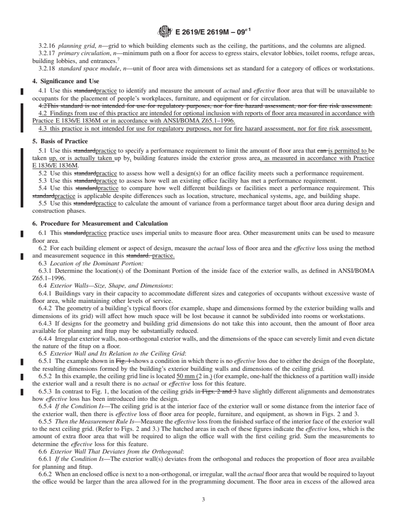 REDLINE ASTM E2619/E2619M-09e1 - Standard Practice for Measuring and Calculating Building Loss Features That Take Up Floor Area in Buildings