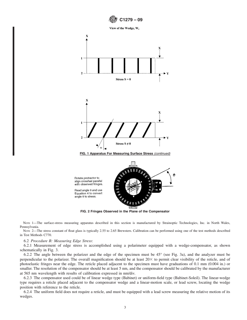 REDLINE ASTM C1279-09 - Standard Test Method for Non-Destructive Photoelastic Measurement of Edge and Surface Stresses in Annealed, Heat-Strengthened, and Fully Tempered Flat Glass