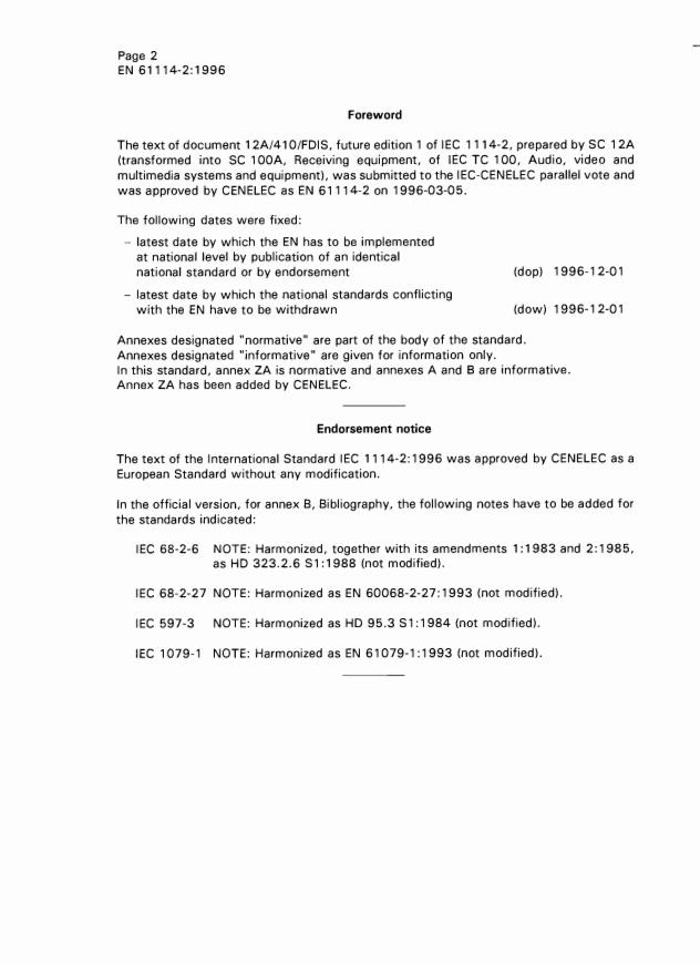EN 61114-2:1996 EN 61114-2:1999 - Page 4 preview
