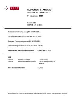 SIST EN IEC 60757:2021 - BARVE - Page 1 preview