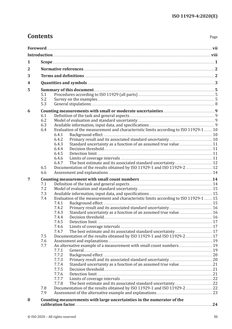 ISO 11929-4:2020 ISO 11929-4:2020 - Determination of the characteristic limits (decision threshold, detection limit and limits of the coverage interval) for measurements of ionizing radiation — Fundamentals and application — Part 4: Guidelines to applications
Released:9/15/2020 - Page 3 preview