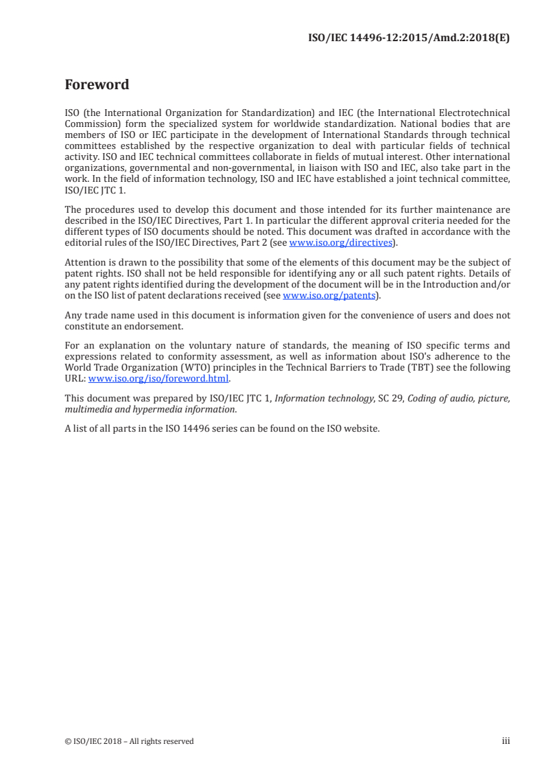 ISO/IEC 14496-12:2015/Amd 2:2018 - Information technology — Coding of audio-visual objects — Part 12: ISO base media file format — Amendment 2: Support for image file format
Released:2/28/2018
