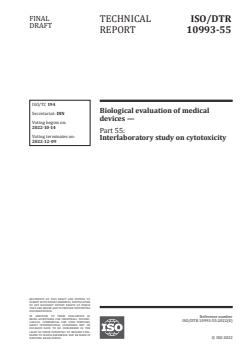 ISO/TR 10993-55:2023 - Biological evaluation of medical devices — Part 55: Interlaboratory study on cytotoxicity
Released:9/30/2022 - Page 1 preview