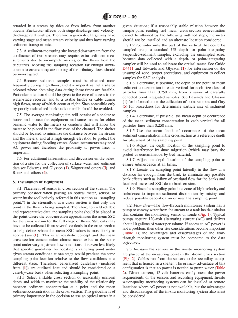 ASTM D7512-09 - Standard Guide for Monitoring of Suspended-Sediment Concentration in Open Channel Flow Using Optical Instrumentation