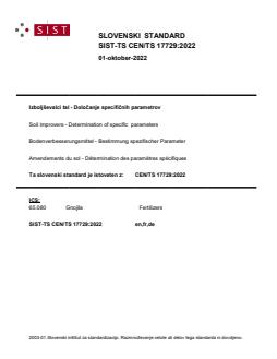 SIST-TS CEN/TS 17729:2022 SIST-TS CEN/TS 17729:2022 - Page 1 preview