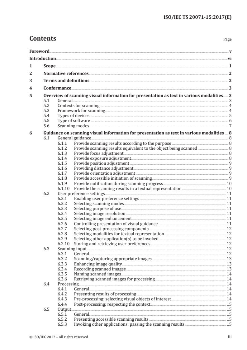 ISO/IEC TS 20071-15:2017 - Information technology — User interface component accessibility — Part 15: Guidance on scanning visual information for presentation as text in various modalities
Released:12/8/2017