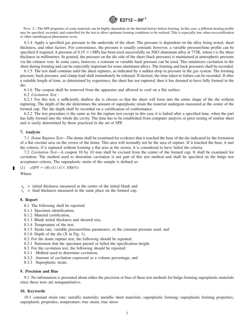 REDLINE ASTM E2712-09e1 - Standard Test Methods for Forming Superplastic Metallic Sheet