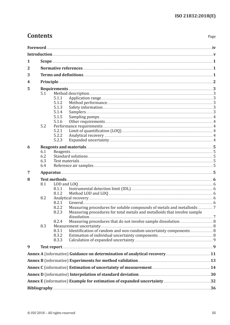 ISO 21832:2018 - Workplace air — Metals and metalloids in airborne particles — Requirements for evaluation of measuring procedures
Released:10/25/2018