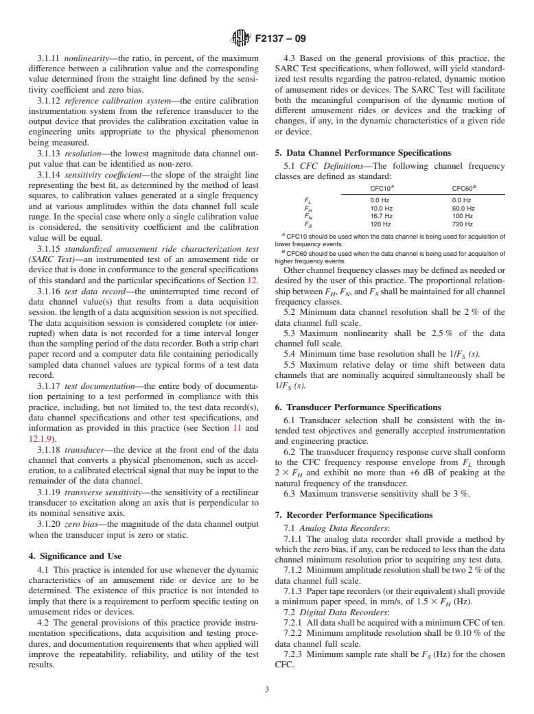 ASTM F2137-09 - Standard Practice for Measuring the Dynamic Characteristics of Amusement Rides and Devices