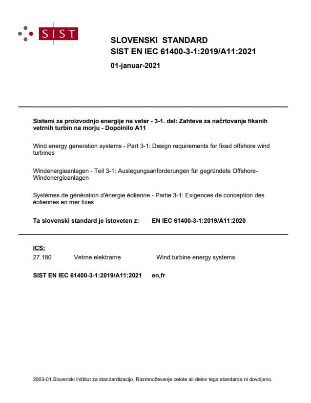 EN IEC 61400-3-1:2019/A11:2021