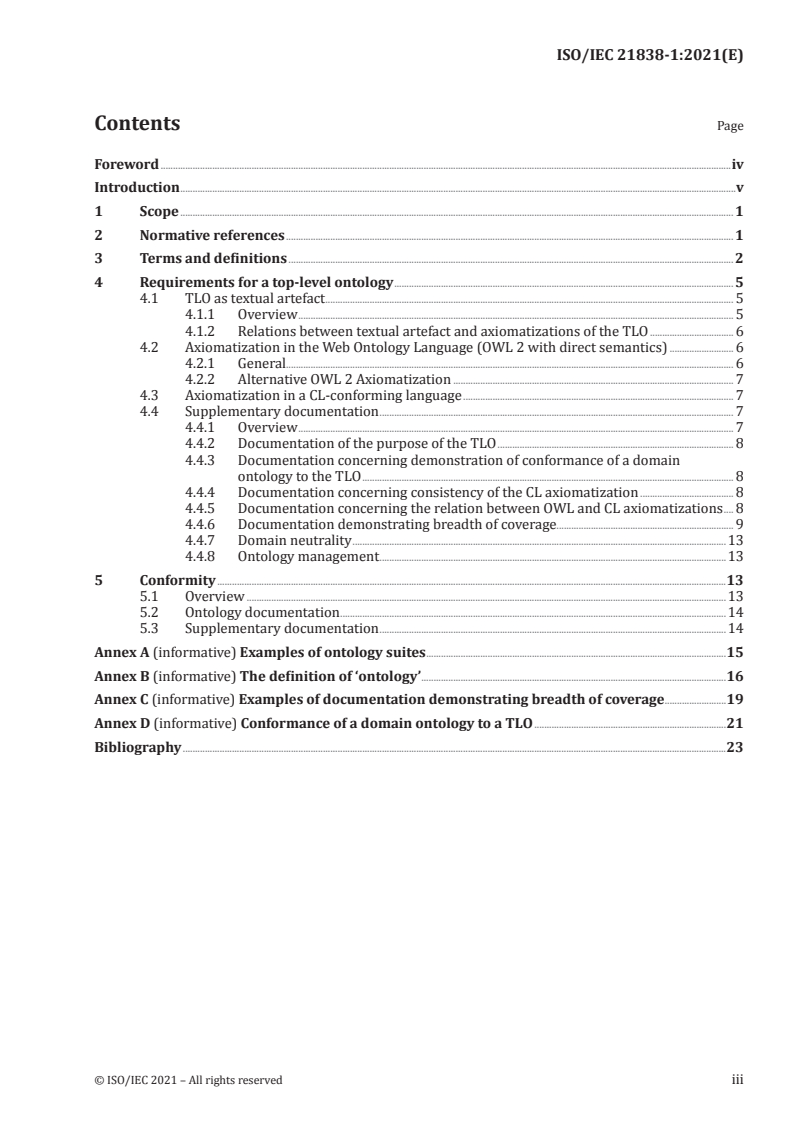 ISO/IEC 21838-1:2021 - Information technology — Top-level ontologies (TLO) — Part 1: Requirements
Released:8/6/2021