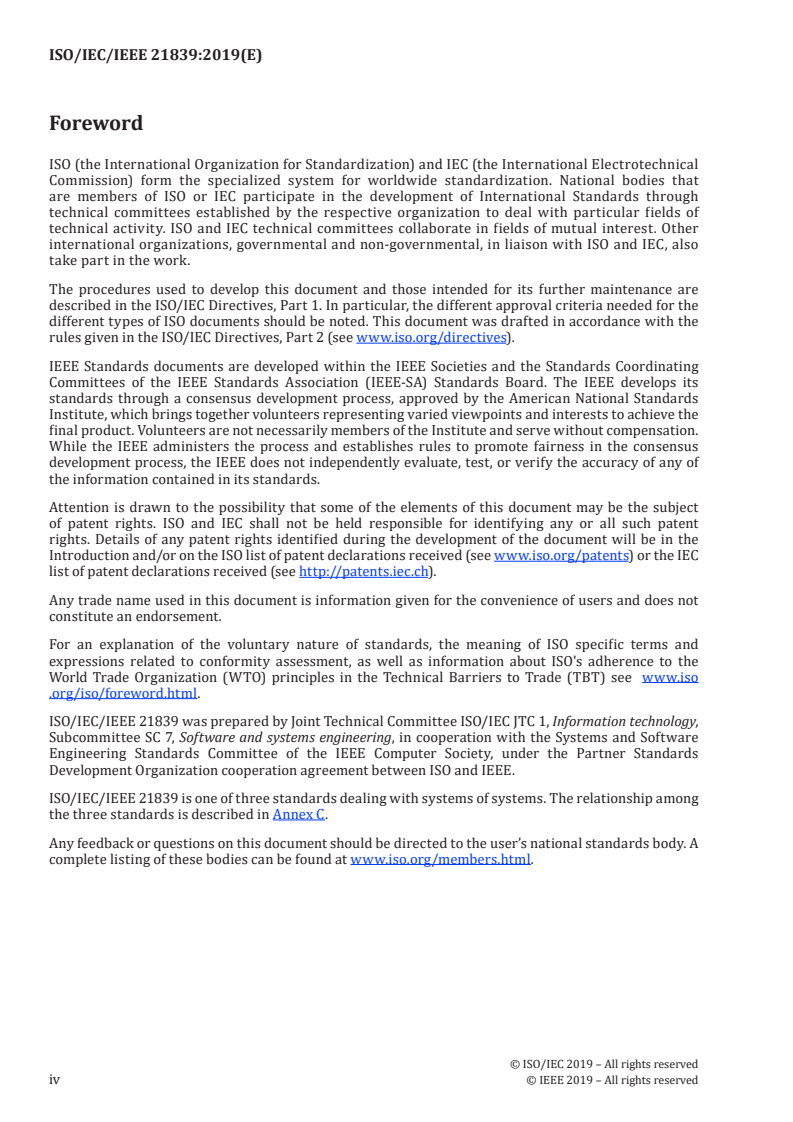 ISO/IEC/IEEE 21839:2019 ISO/IEC/IEEE 21839:2019 - Systems and software engineering — System of systems (SoS) considerations in life cycle stages of a system
Released:7/23/2019 - Page 4 preview