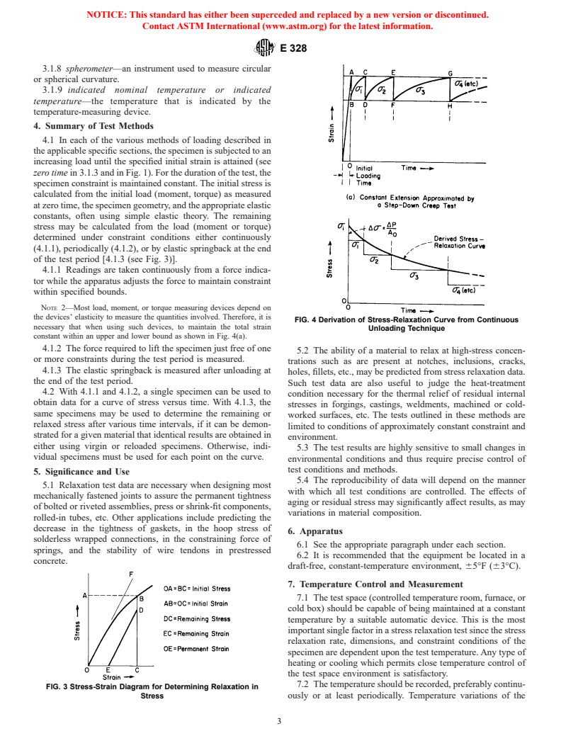 ASTM E328-86(1996)e1 - Standard Test Methods for Stress Relaxation Tests for Materials and Structures