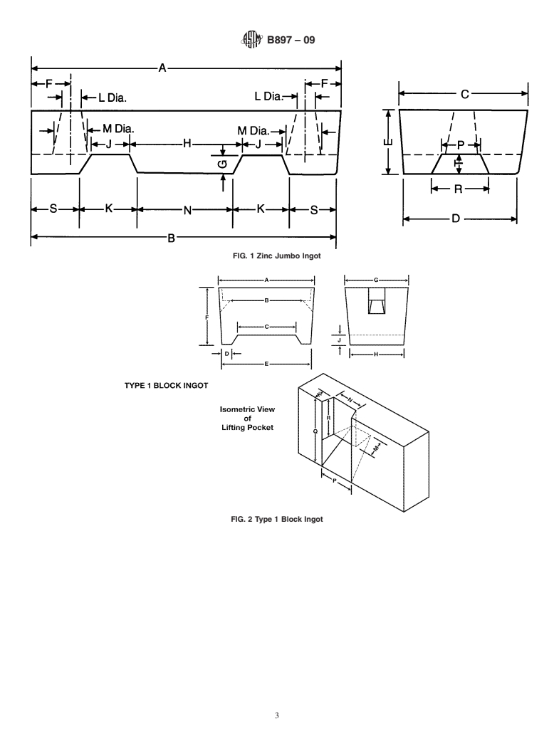 ASTM B897-09 - Standard Specification for Configuration of Zinc and Zinc Alloy Jumbo Block and Half Block Ingot