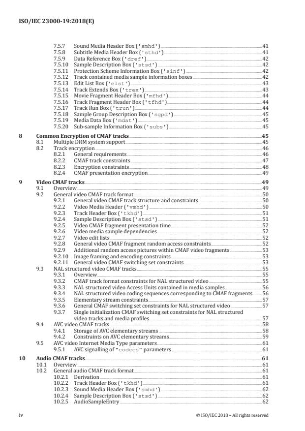 ISO/IEC 23000-19:2018 ISO/IEC 23000-19:2018 - Information technology -- Multimedia application format (MPEG-A) - Page 4 preview