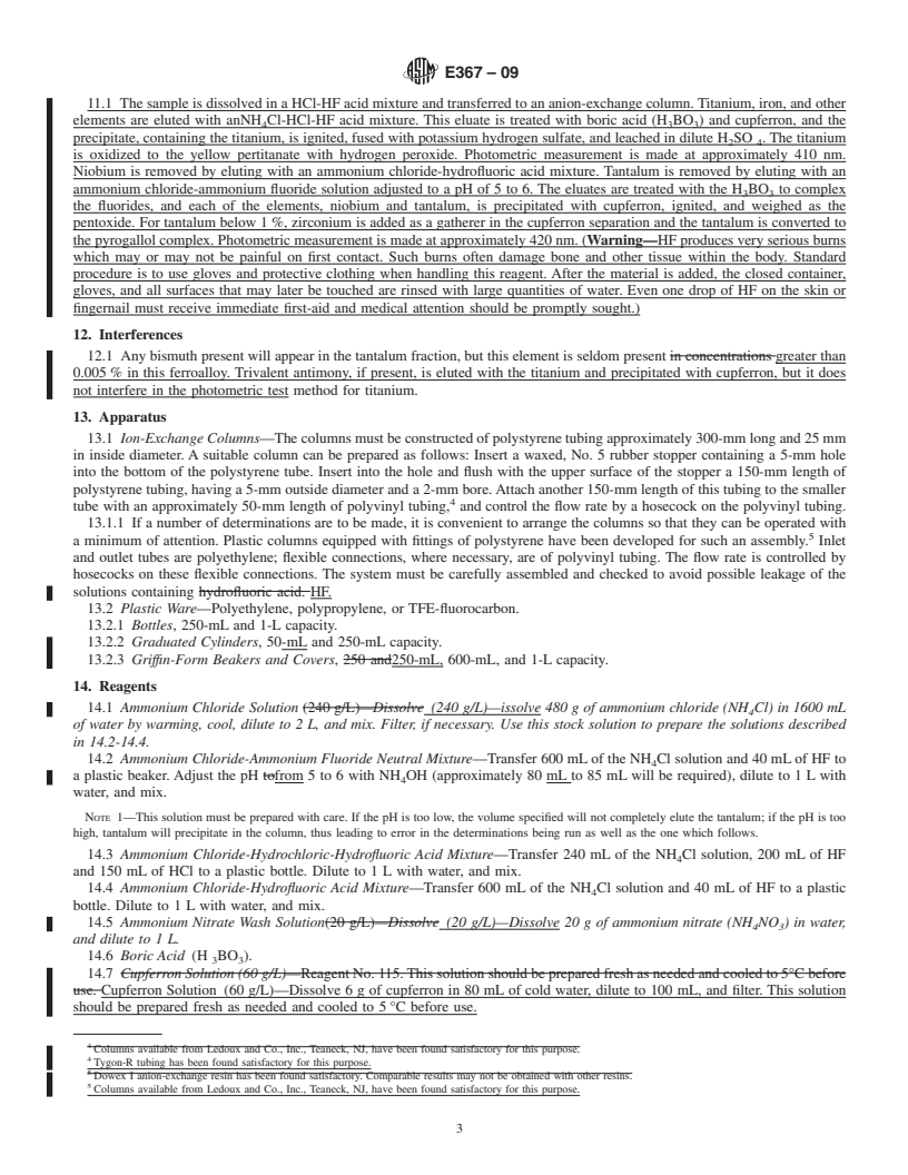 REDLINE ASTM E367-09 - Standard Test Methods for  Chemical Analysis of Ferroniobium