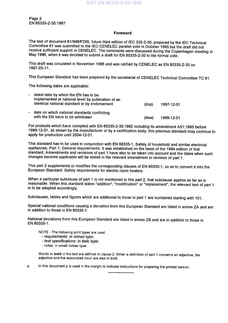 EN 60335-2-30:1997 EN 60335-2-30:1998 - Page 4 preview