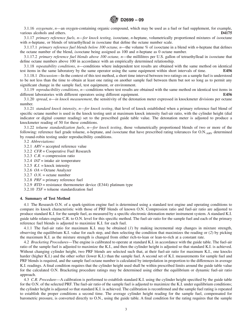 REDLINE ASTM D2699-09 - Standard Test Method for Research Octane Number of Spark-Ignition Engine Fuel