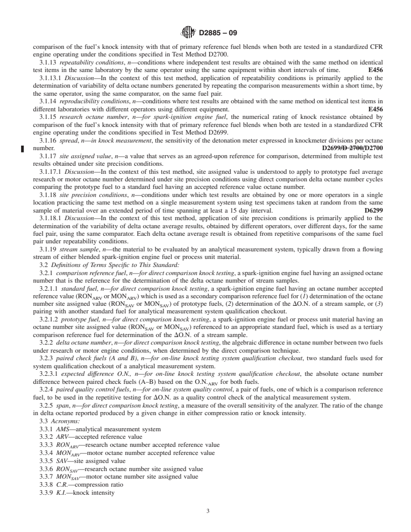 REDLINE ASTM D2885-09 - Standard Test Method for Determination of Octane Number of Spark-Ignition Engine Fuels by On-Line Direct Comparison Technique