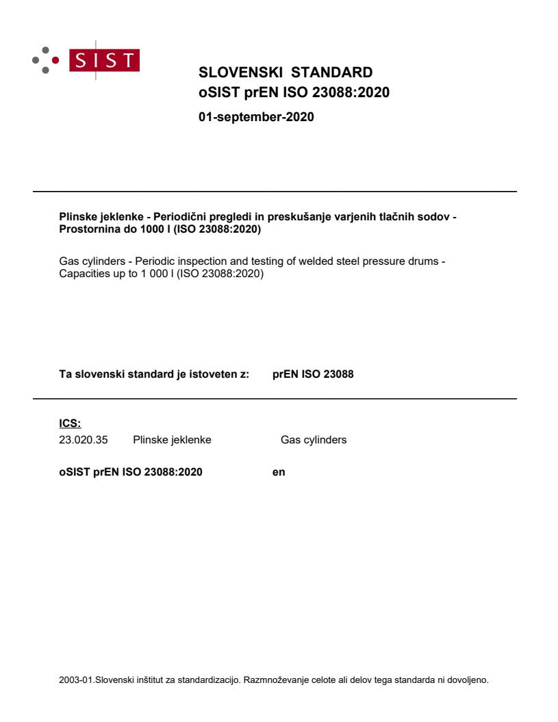 prEN ISO 23088:2020 - BARVE
