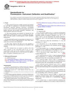 ASTM E2719-09 - Standard Guide for Fluorescence<span class='unicode'>—</span>Instrument Calibration and Qualification