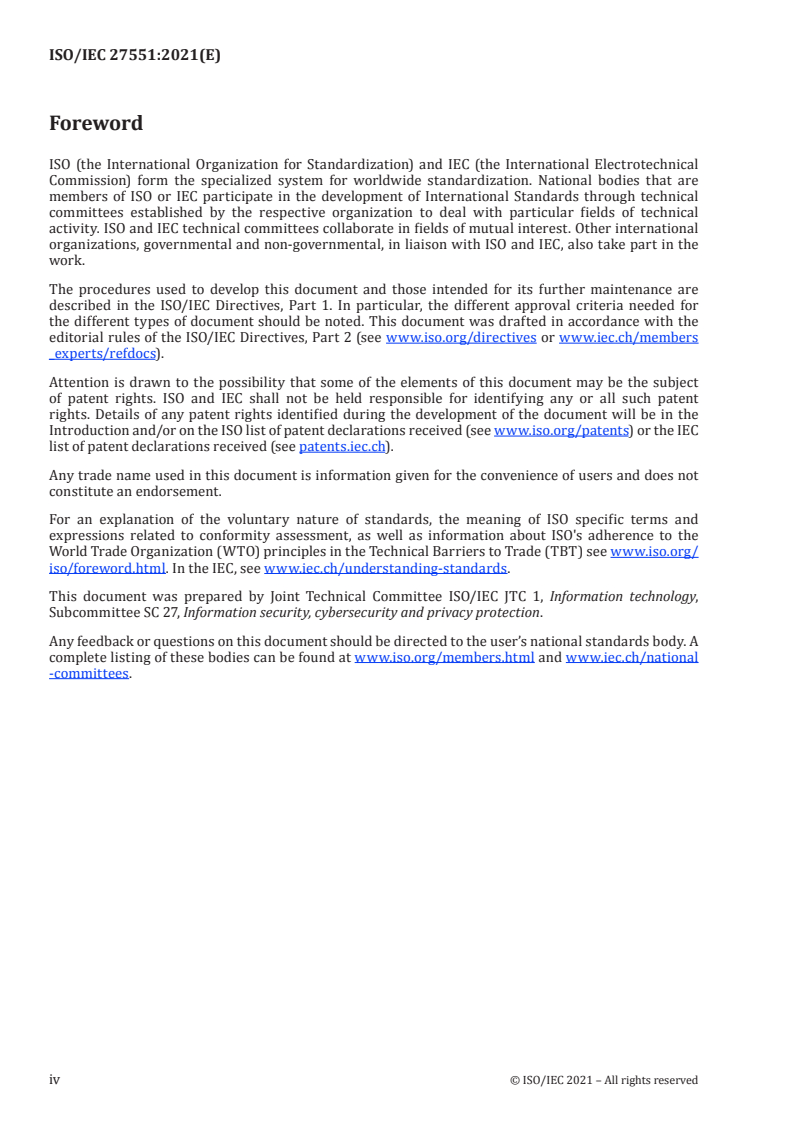 ISO/IEC 27551:2021 ISO/IEC 27551:2021 - Information security, cybersecurity and privacy protection — Requirements for attribute-based unlinkable entity authentication
Released:9/7/2021 - Page 4 preview